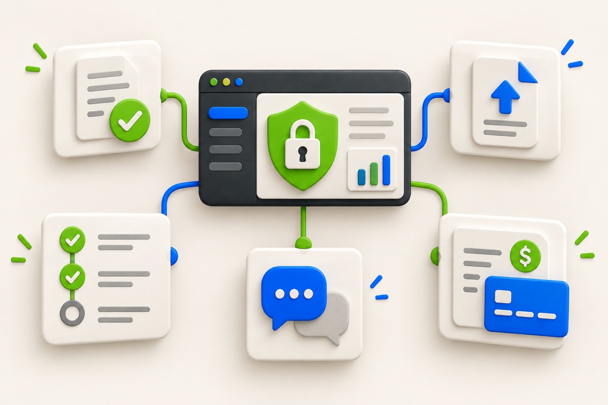 Editorial illustration for Customer operations What should a client portal include for a service business?